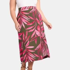Time and Tru Hawaiian Pull On Maxi Skirt XXXL Plus Size 22